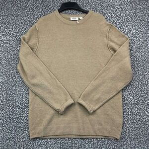 Hedge Never Lose Sweater Men Extra Large Crewneck Tan Brown Knit Long Sleeve XL